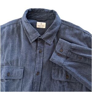 Mutual Weave Mens 2XL 100% Cotton Navy Cotton Flannel Workshirt XXL Long Sleeve